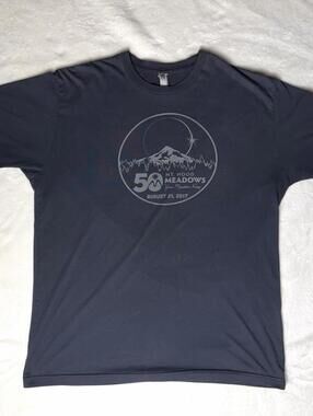 Mt. Hood Meadows 50th Anniversary Solar Eclipse Shirt Aug 21 2017 Gray Large L